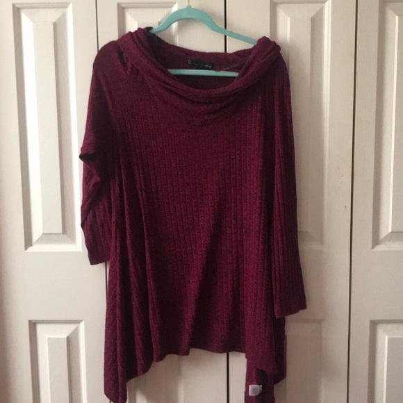 Sweaters - Pink Plus Size Poncho Sweater